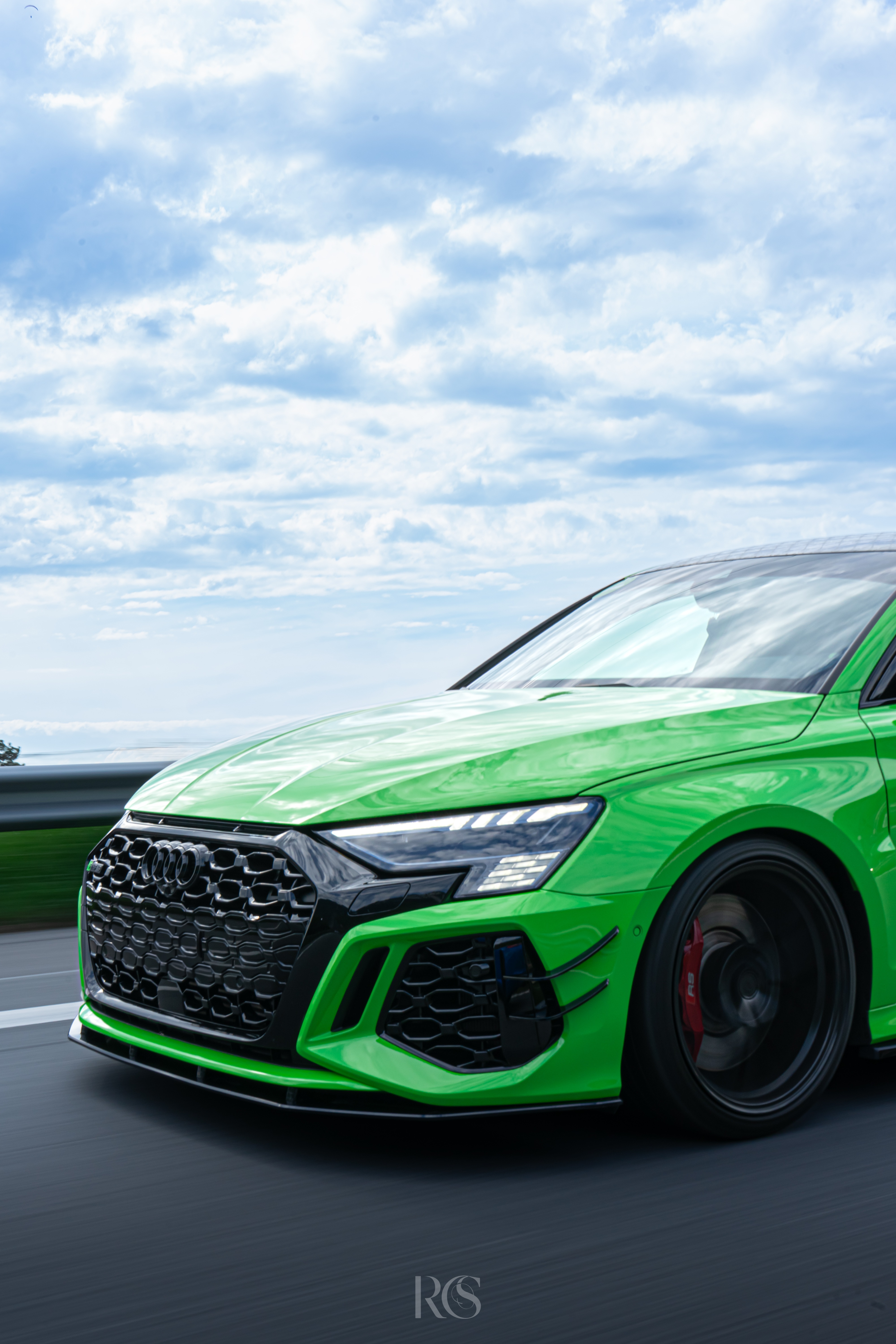 Audi RS3 en séance photo automobile, Suisse